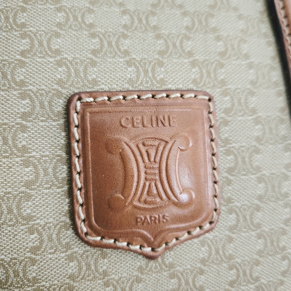 Celine Tan and Brown Monogram Bag - Picture 6 of 16